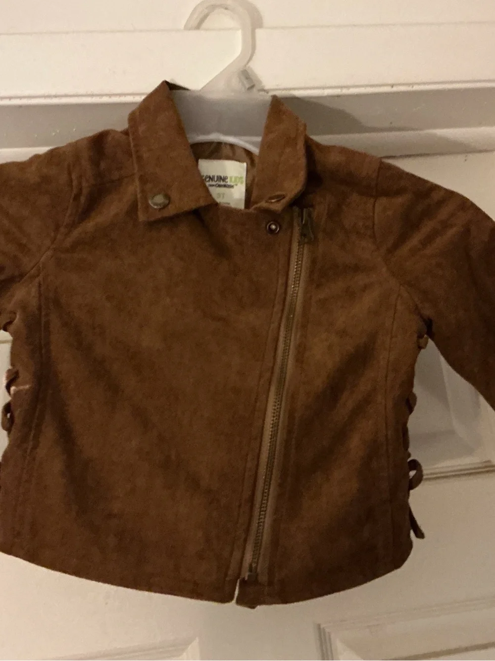 OshKosh B'gosh Chestnut Brown Faux Suede Moto Jacket
